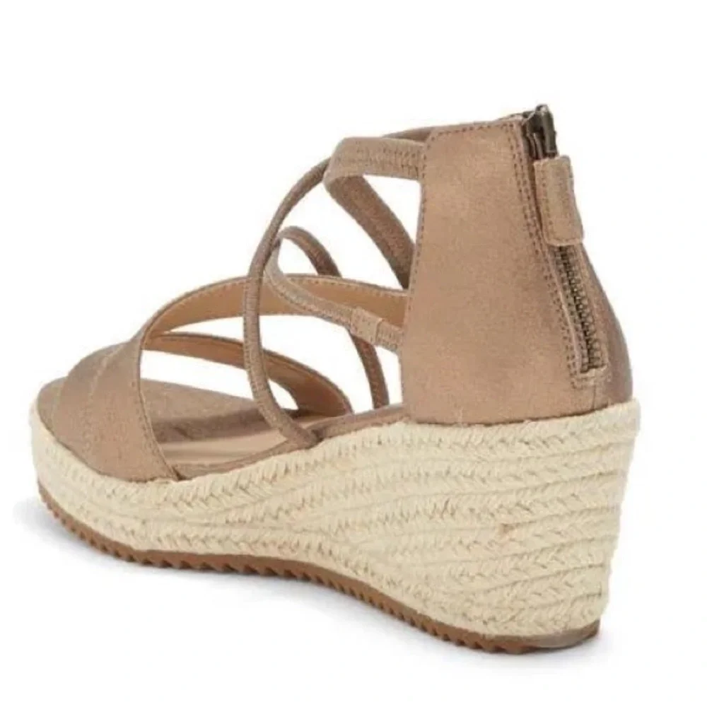 NEW! Eileen Fisher Wanda Metallic Suede Espadrille - Size 8.5